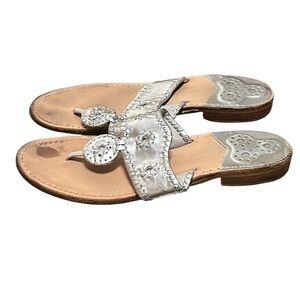 Jack Rogers Jacks leather sandal in silver